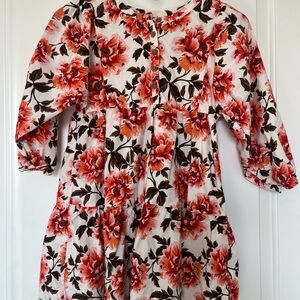 Girls Floral Button-Up Dress Size M